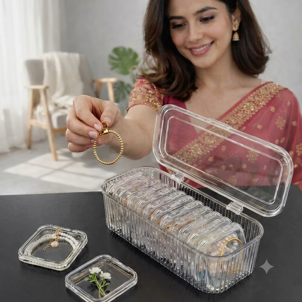 Jewelry Organizer Box – Transparent Storage Case