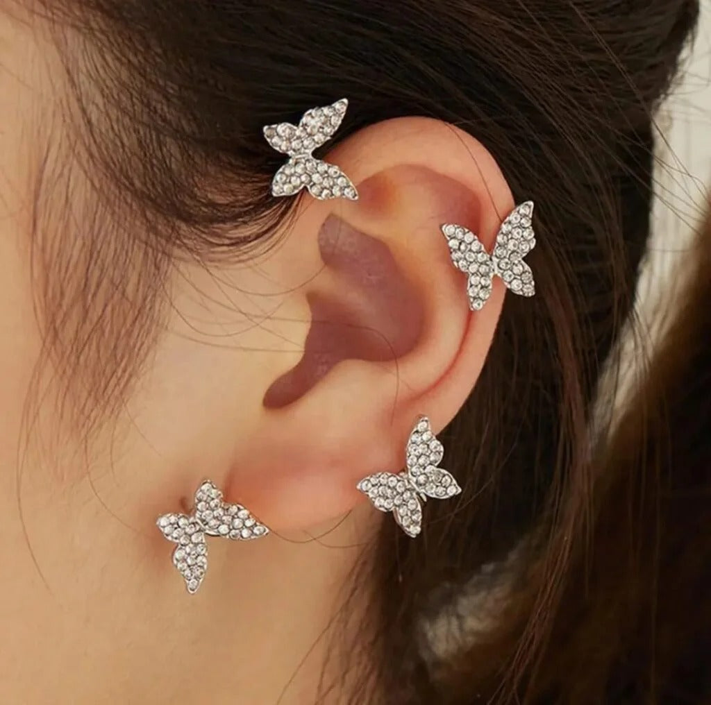๐ Butterfly Clip-On Earrings โ Elegant, Piercing-Free Glam