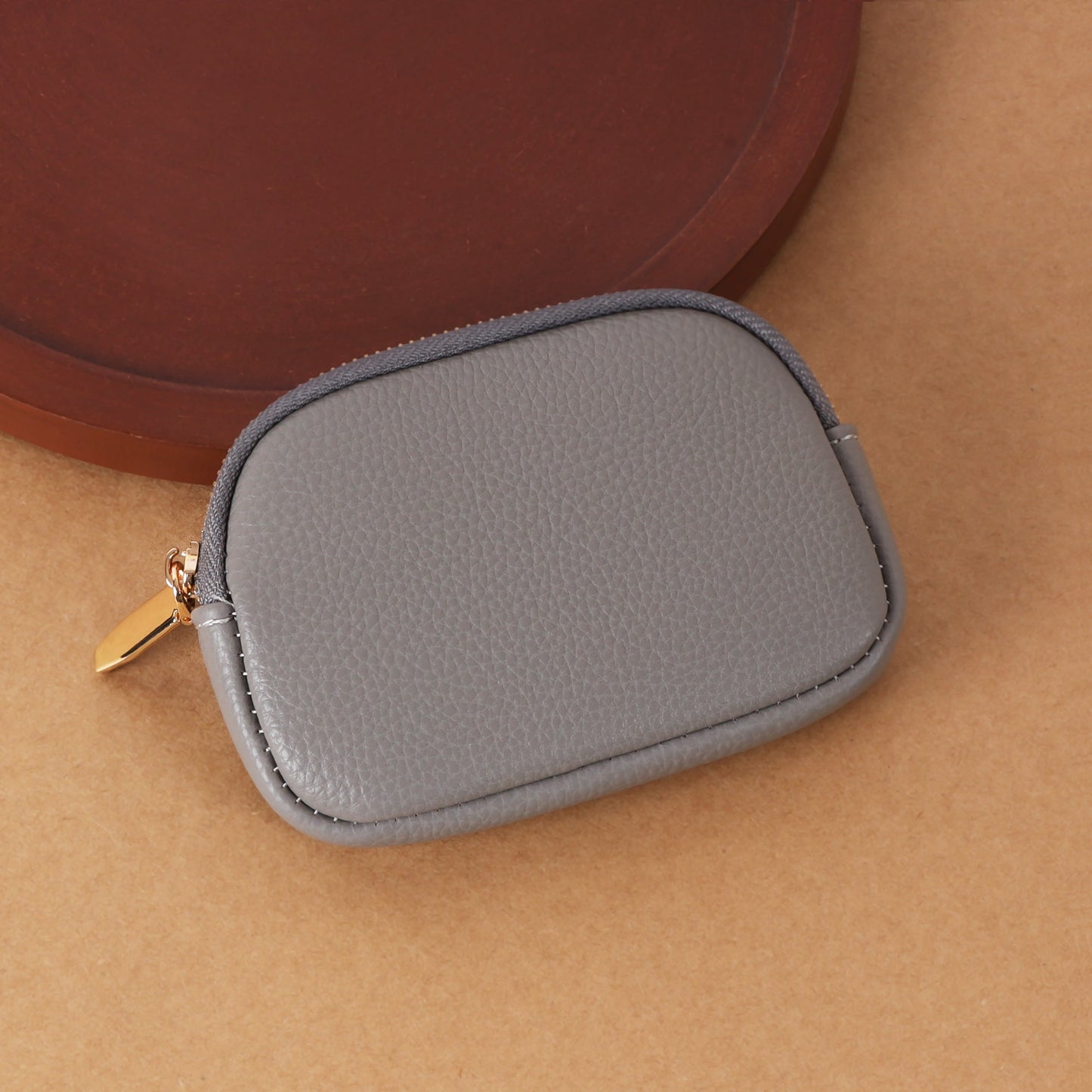The "Everyday Carry" Key Fob Pouch: Textured Pebble Grain Zip Wallet