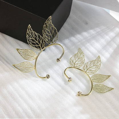 Leaf-shaped Cuff Earrings
