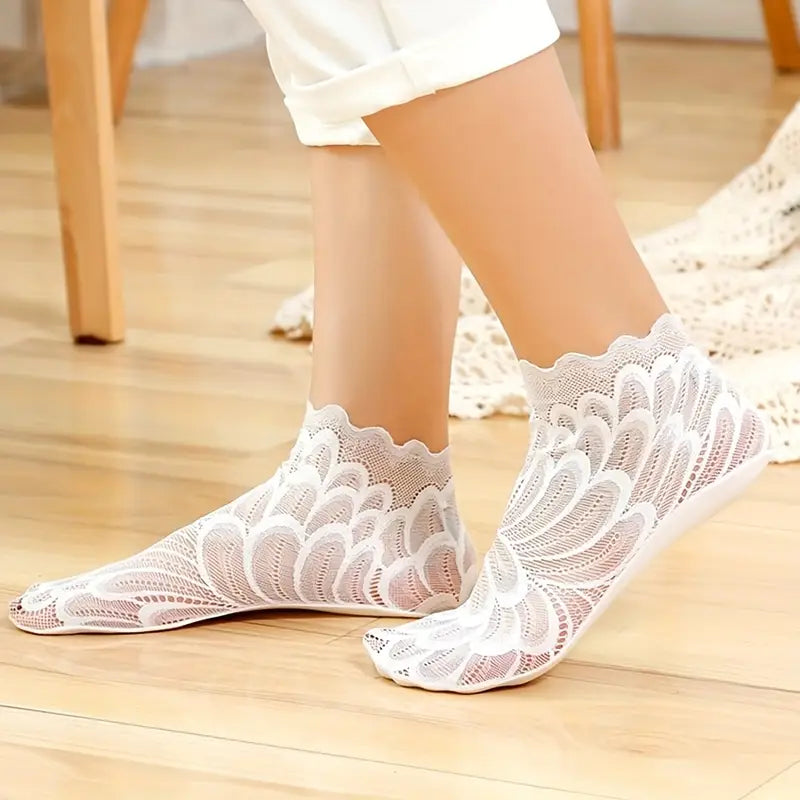 Women Floral Lace Sock