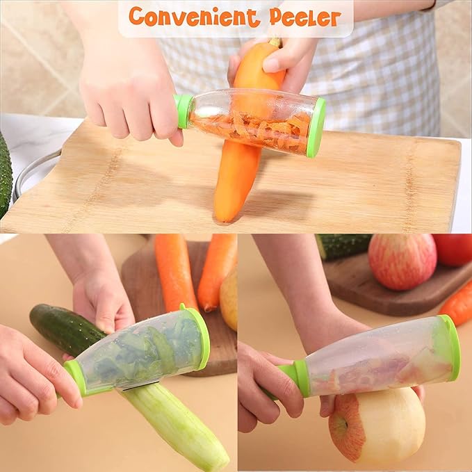 Multifunctional vegetable and fruit storage peeler