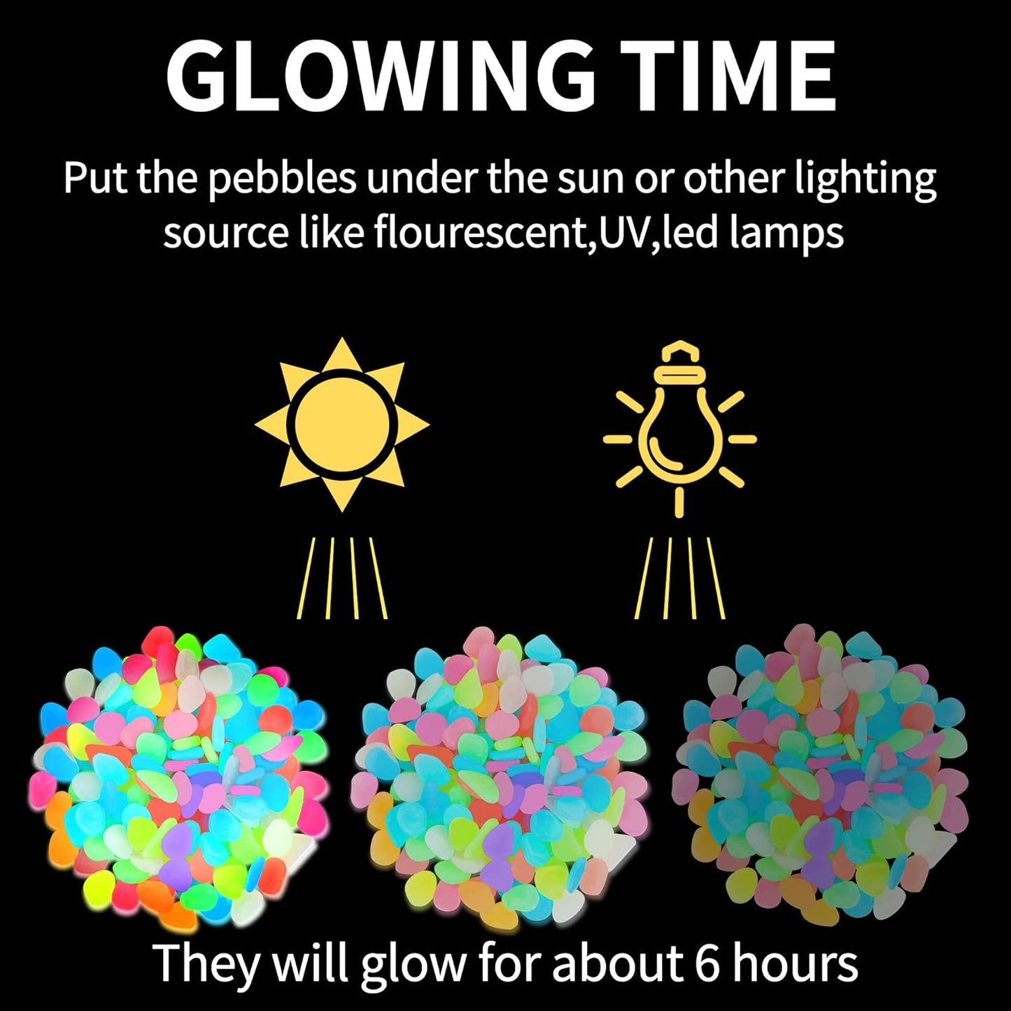 Luminous Stones – Mixed Color Glow Stones