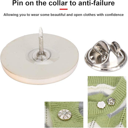 Button Brooch Safety Pins for Women's Clothing