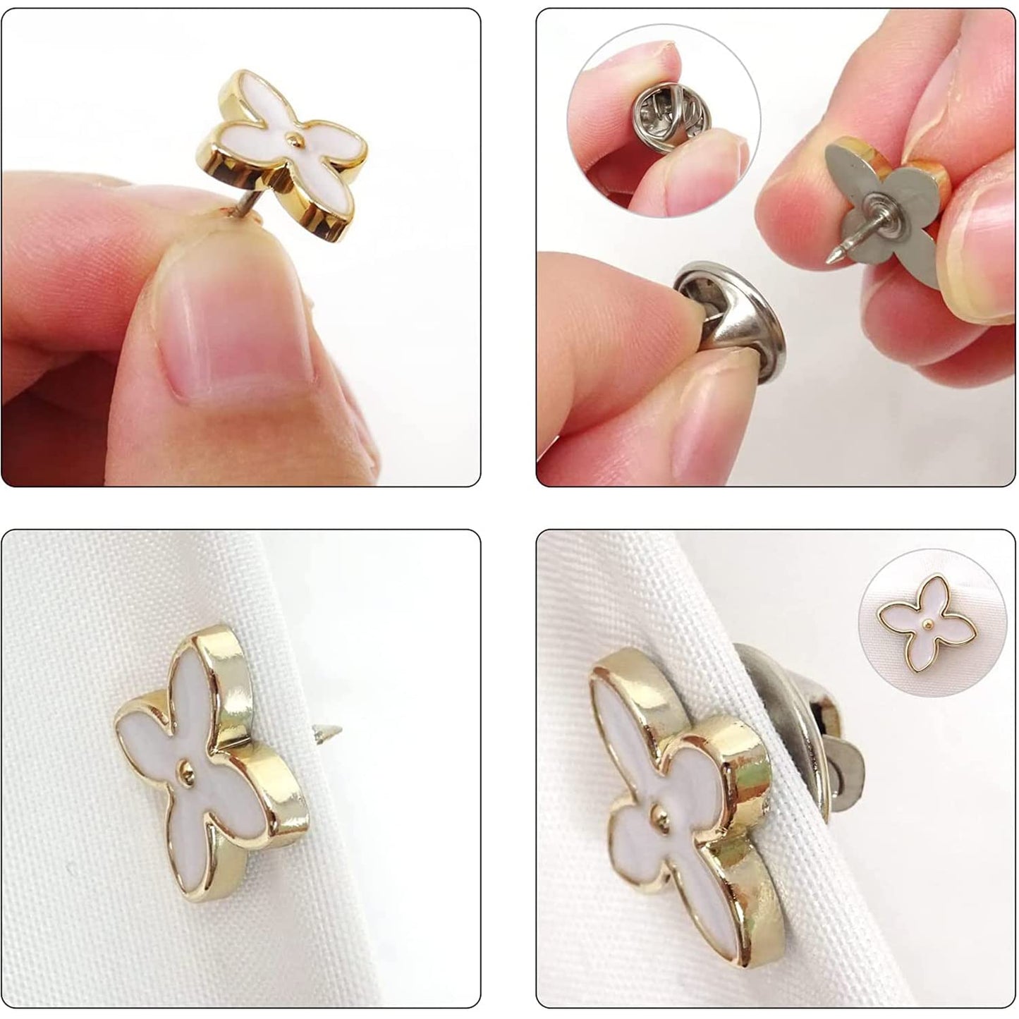 Button Brooch Safety Pins for Women's Clothing