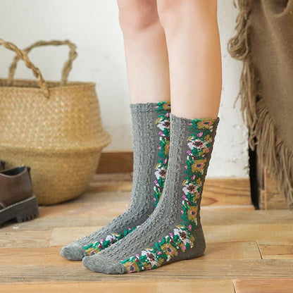 Winter Anti Fungal + Anti Rash Embroidered Floral Socks
