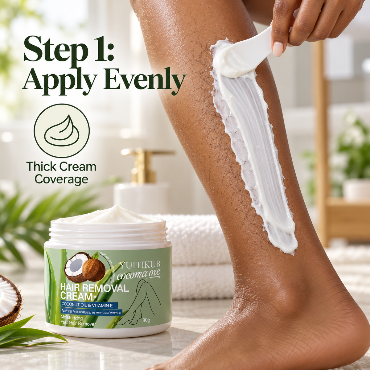 YUTIKIB Coconut Oil & Vitamin E Hair Removal Cream.