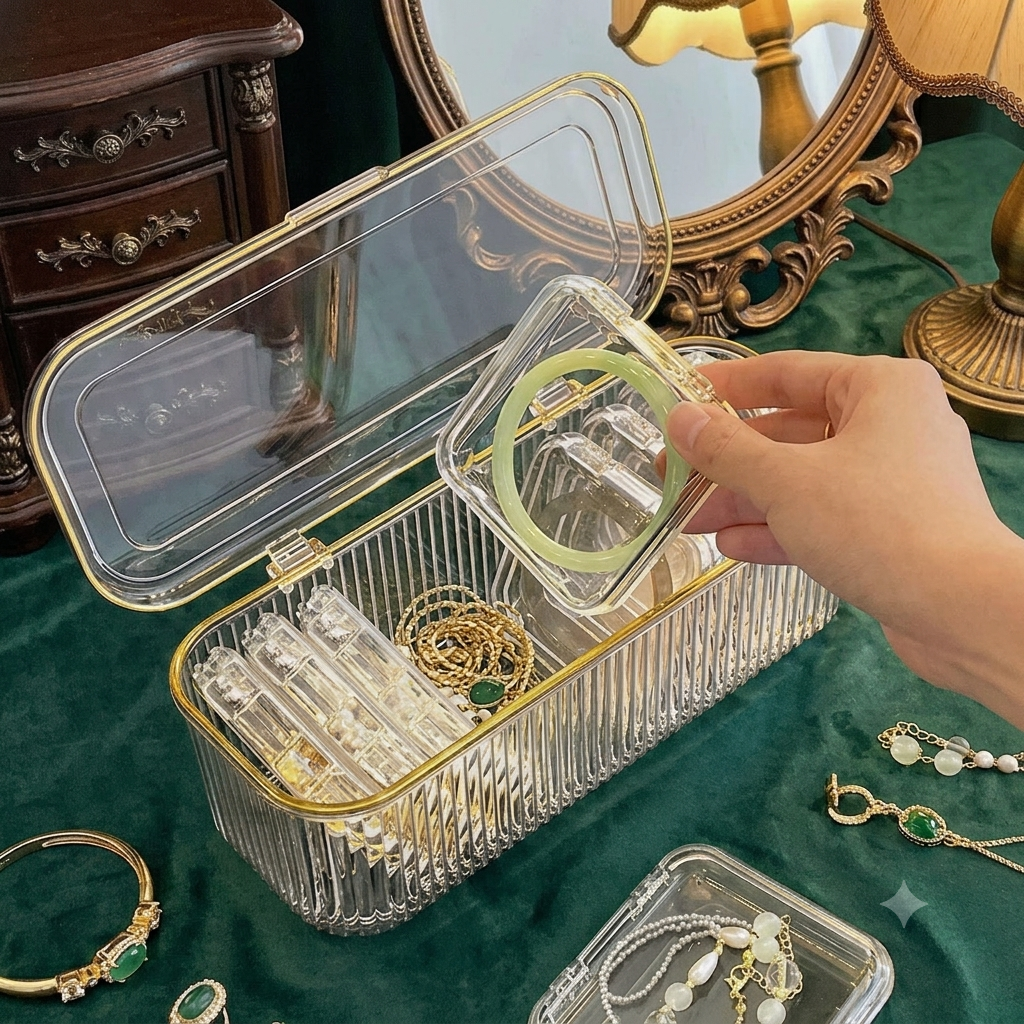 Jewelry Organizer Box – Transparent Storage Case
