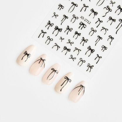 Black Bow Nail Stickers