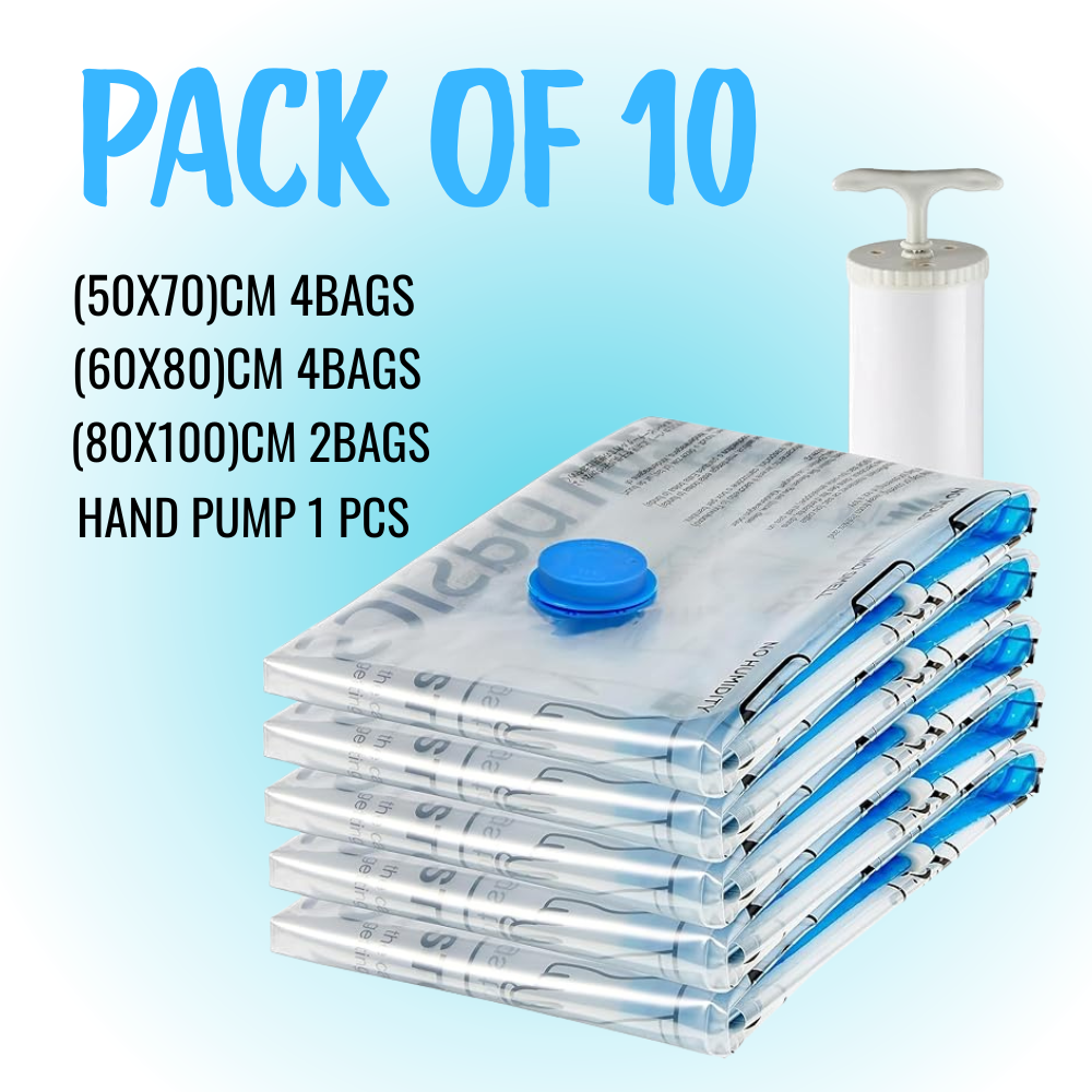 Vacuum Storage Bags with Hand Pump – Save Space & Protect Clothes