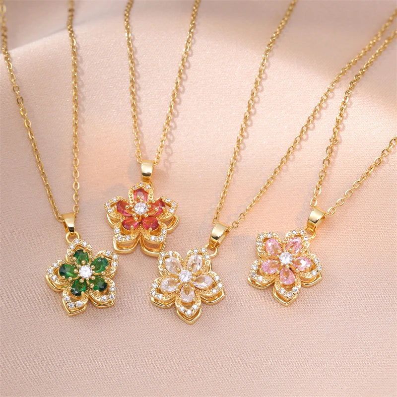 Aurielle Rotating Blossom Necklace