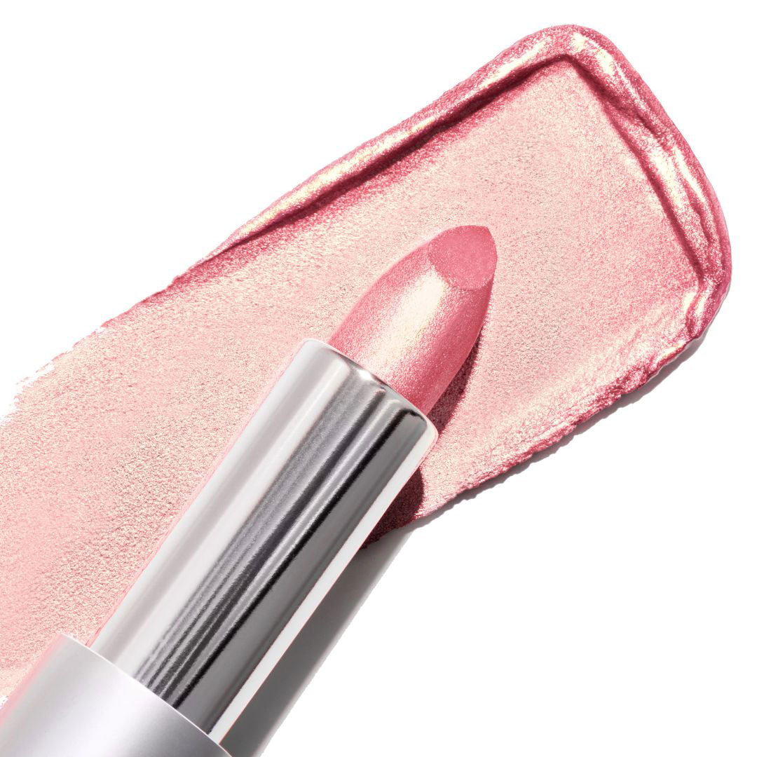 Sheer Pale Pink with Gold and Rose Shimmer Lipstick