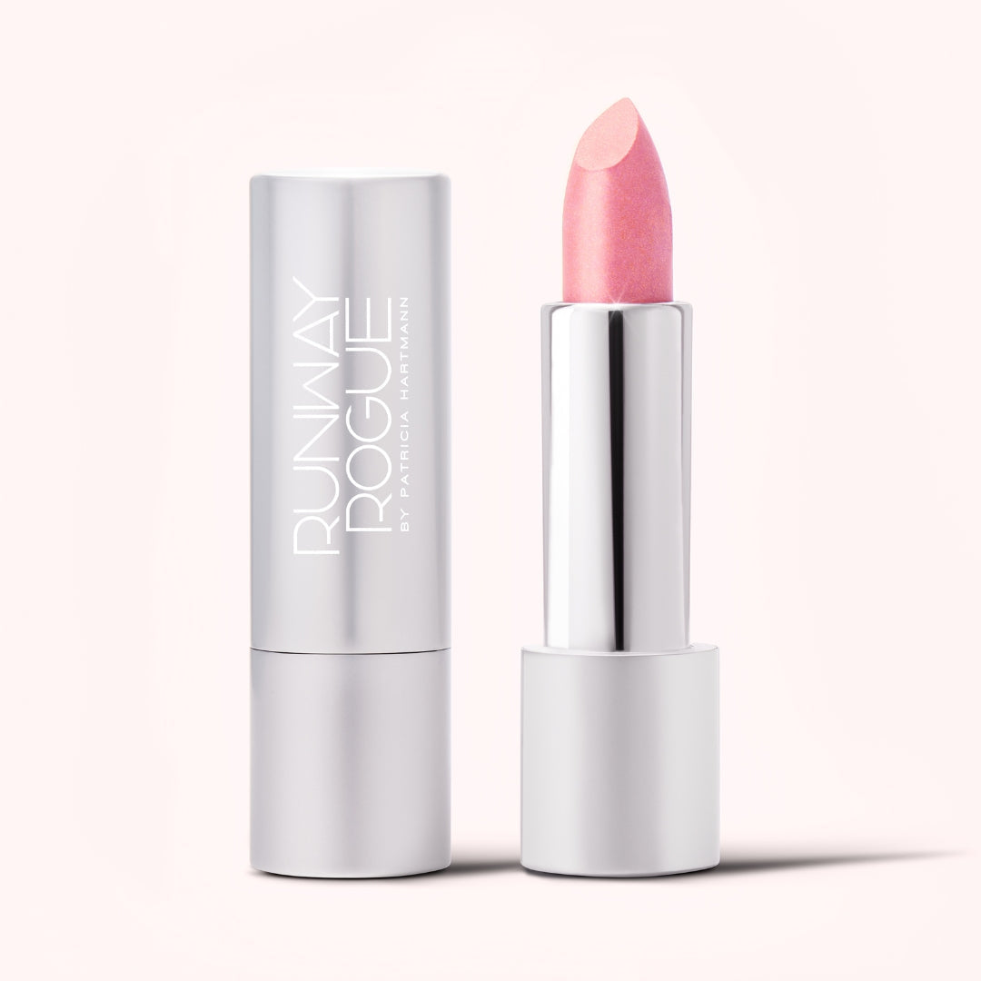 Sheer Pale Pink with Gold and Rose Shimmer Lipstick