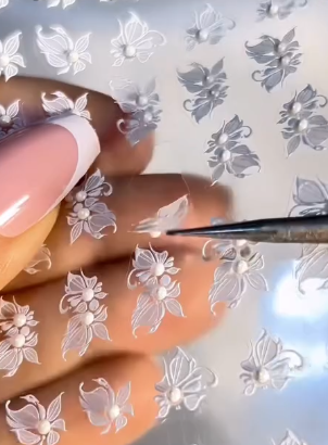 Re- Useable Floral Nail Stickers