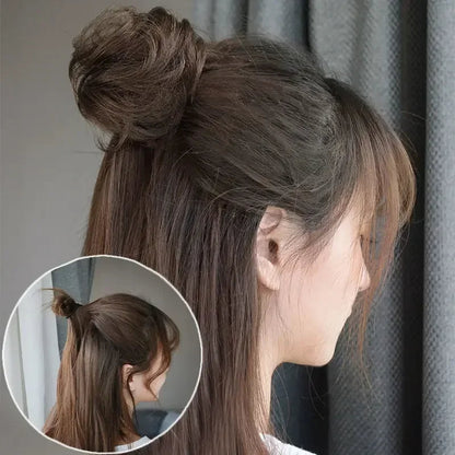 Synthetic Hair Bun Claw Clip