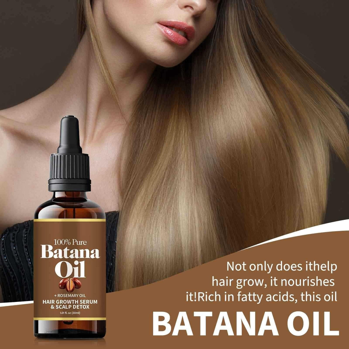 100% Pure Batana Oil + Rosemary Hair Growth Serum