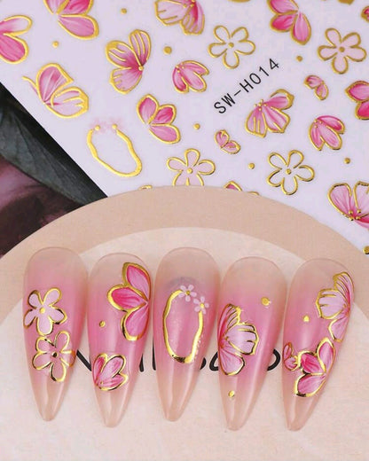 Re- Useable Floral Nail Stickers
