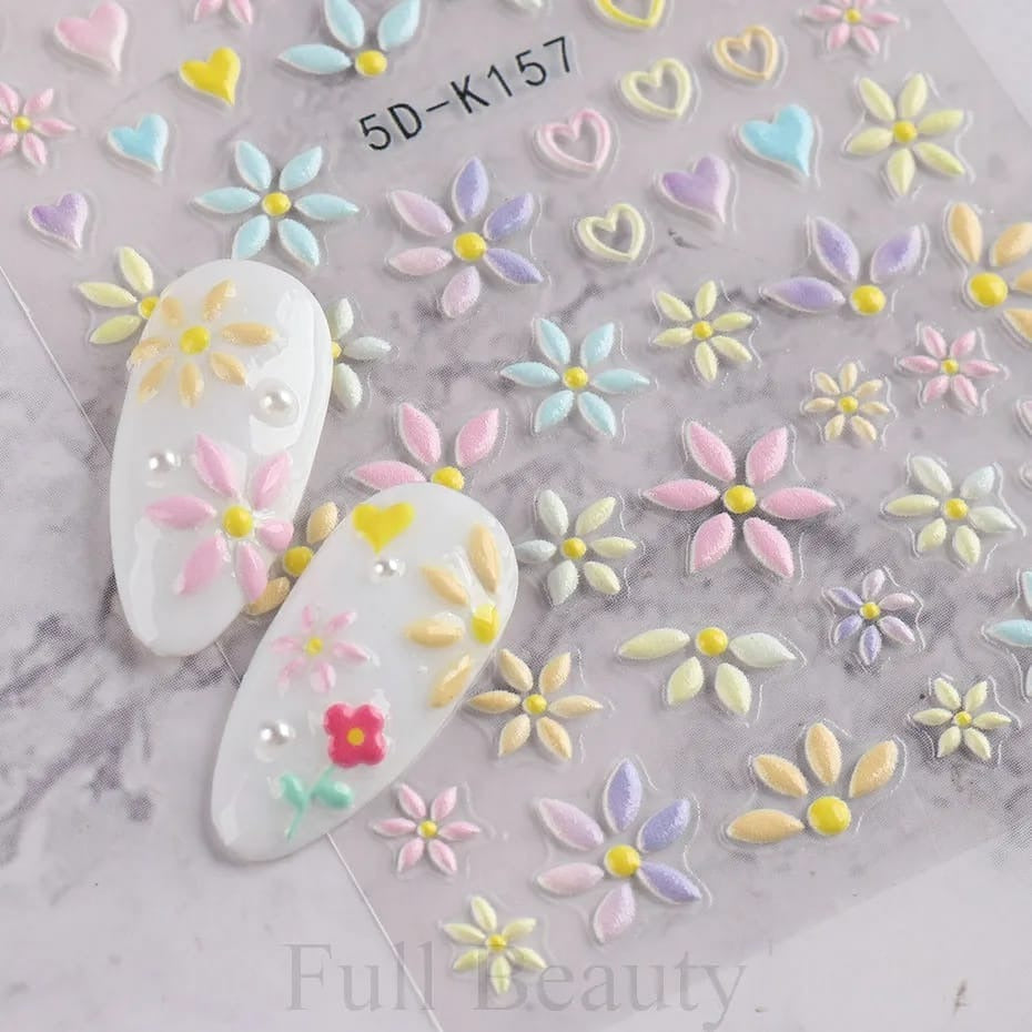 Re- Useable Floral Nail Stickers