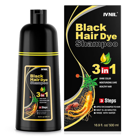 3 In 1 Instant Dye Shampoo For Women/Men Hair Color For Grey Coverage