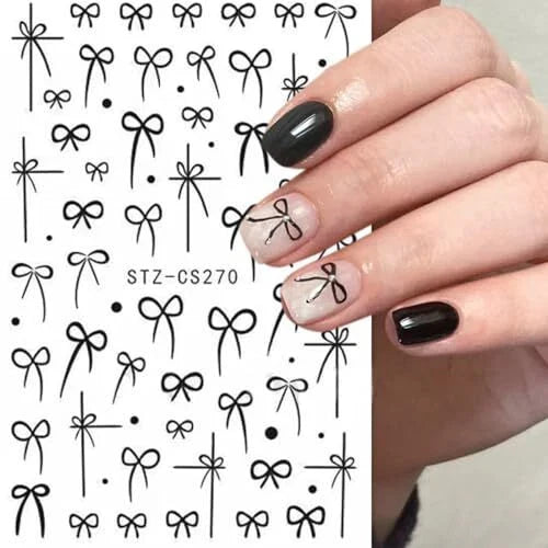Black Bow Nail Stickers