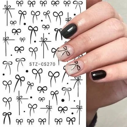 Black Bow Nail Stickers